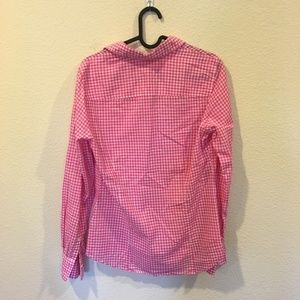 J. Crew Tops - J. Crew pink and white mini-gingham perfect shirt J. Crew Tops - J. Crew pink and white mini-gingham perfect shirt